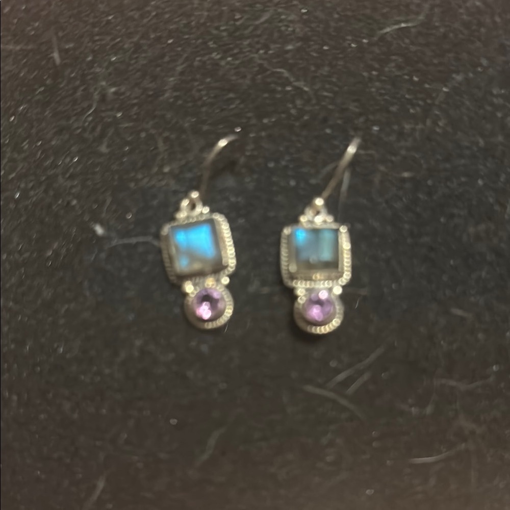 Piper Silver and Blue-Purple Earrings